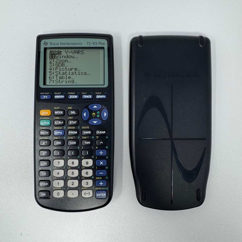 Texas Instruments TI-83 Plus Graphing Calculator‎ Black with Slide Cover
